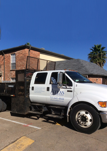 Atlas Foundation Repair Truck at Sidewalk Trip Hazard Repair Project - Atlas Foundation Repair